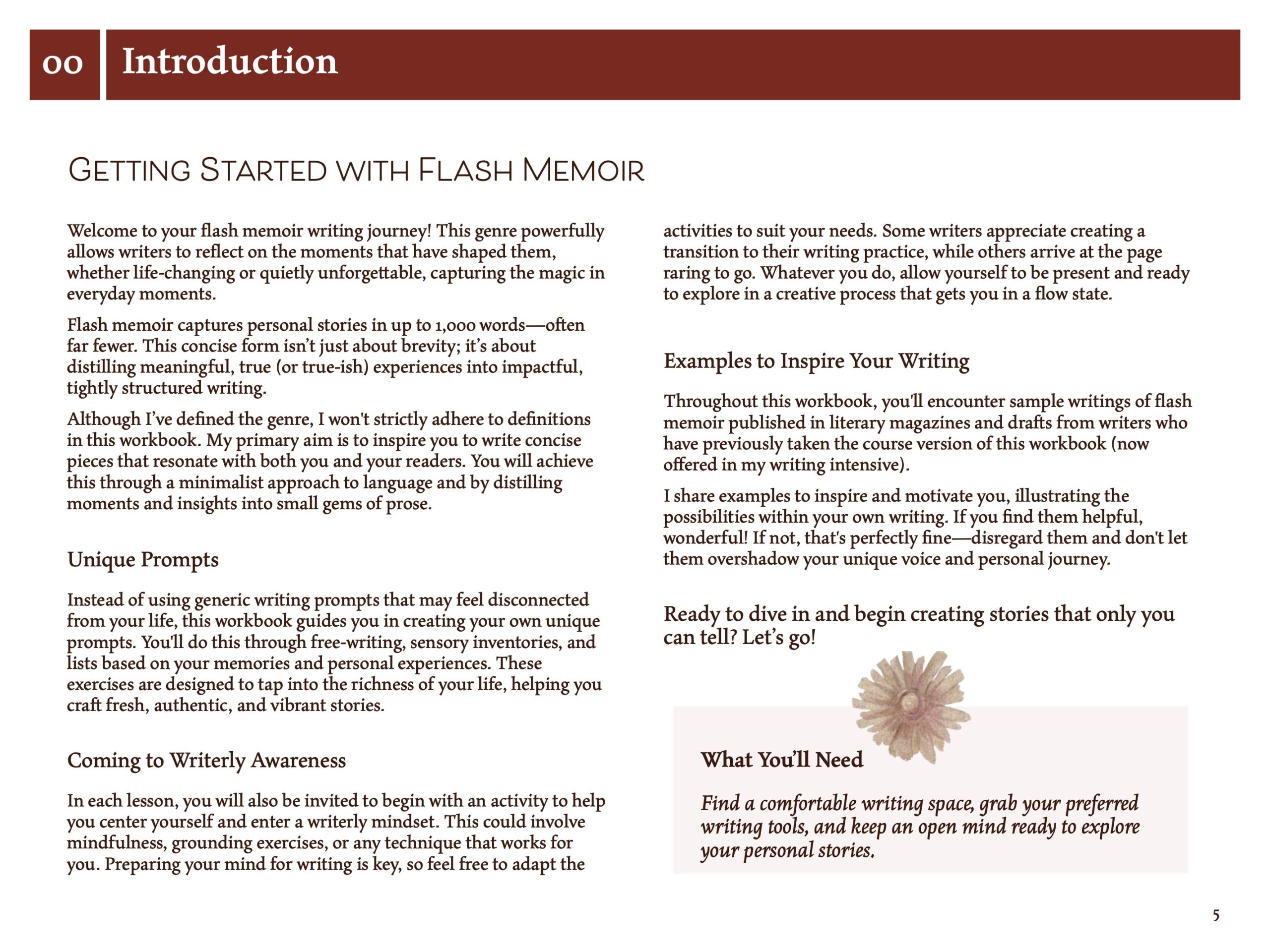 Flash Memoir Workbook - Image 3